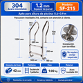 Peldaños de barandilla de piscina; peldaños para entrar en la piscina