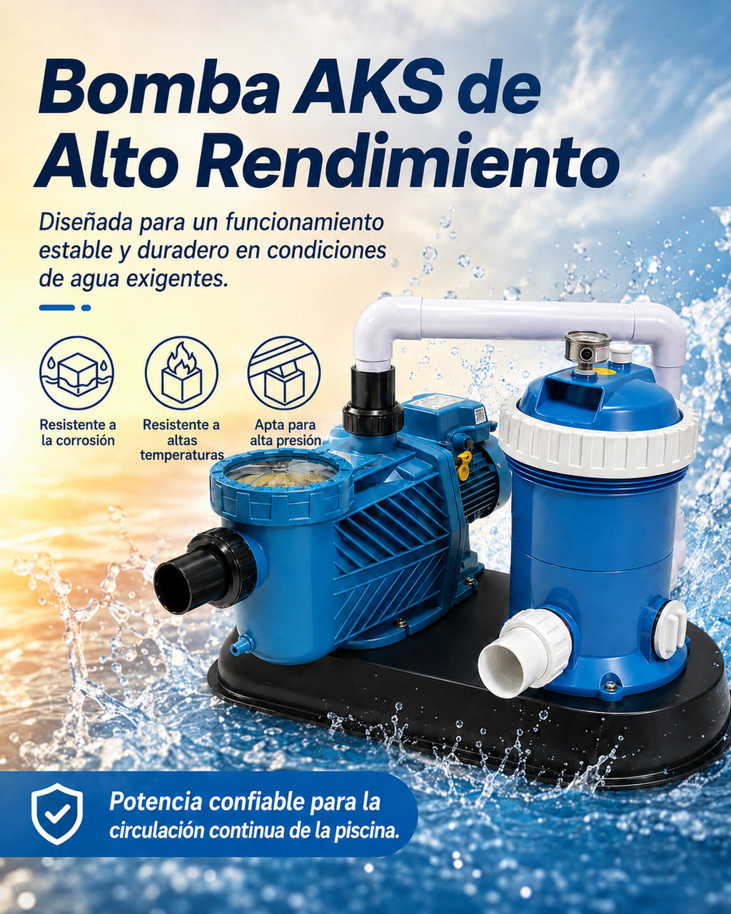 Sistema de bomba y filtro todo en uno