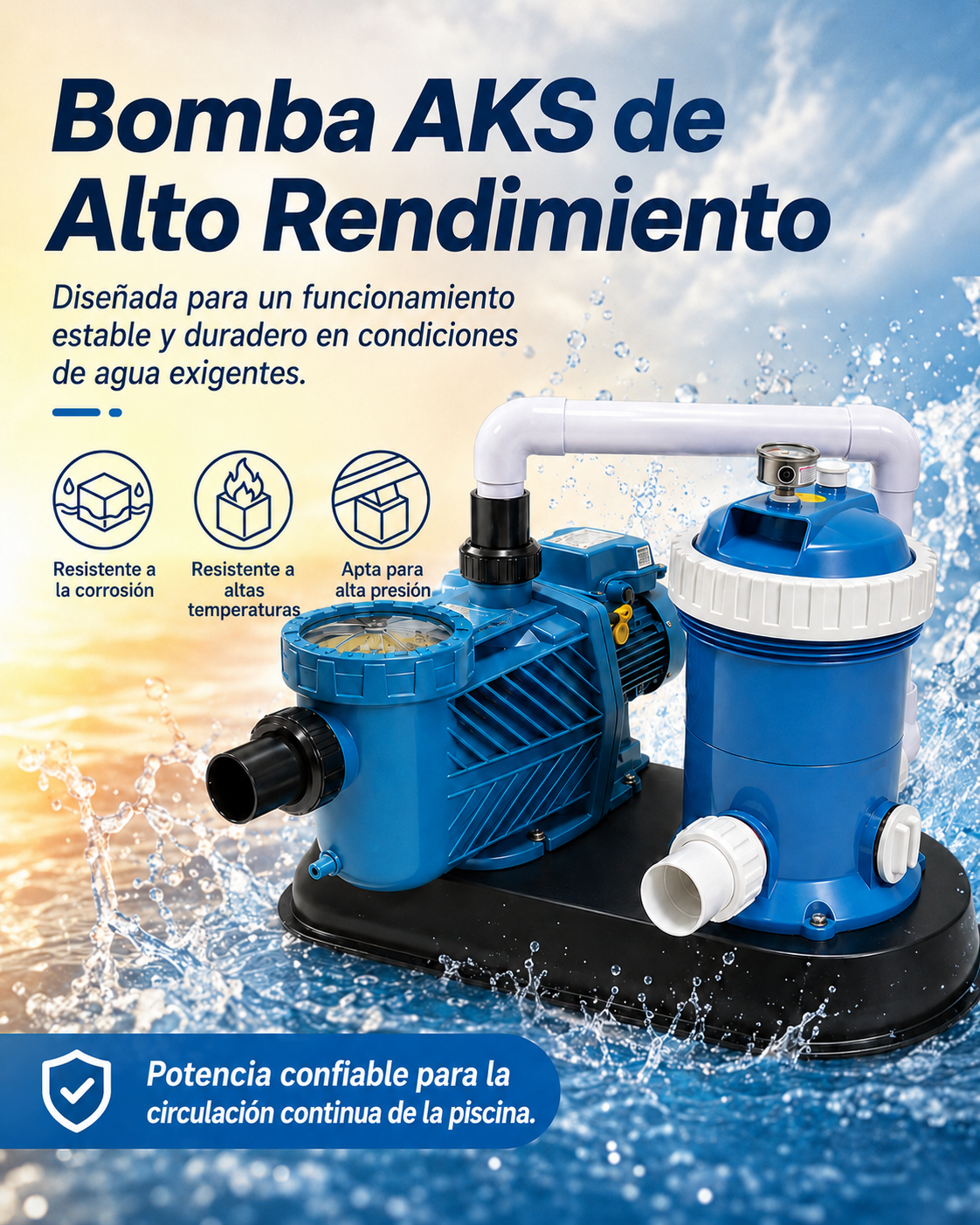 Sistema de bomba y filtro todo en uno