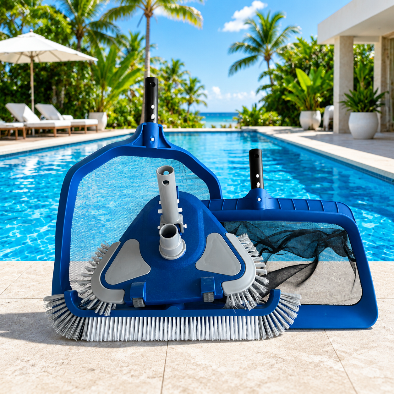 KIT DE LIMPIEZA PARA PISCINAS 4 EN 1