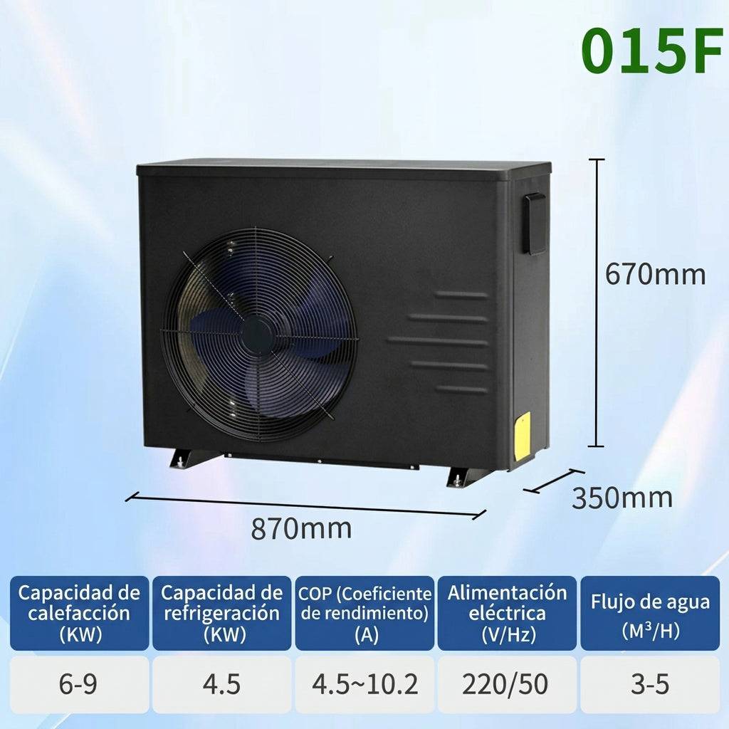 Heating and temperature control equipment for spa pools: air-source heat pumps