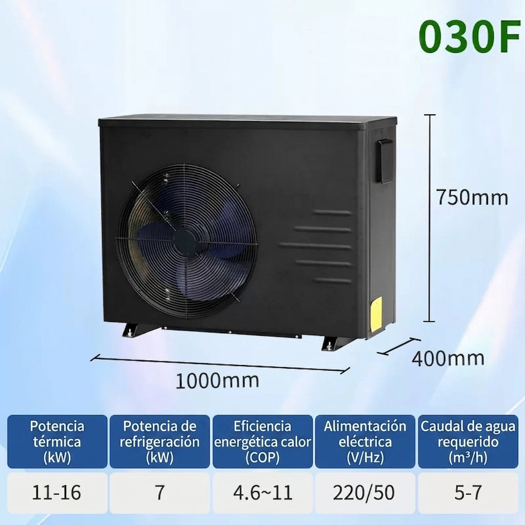 Heating and temperature control equipment for spa pools: air-source heat pumps